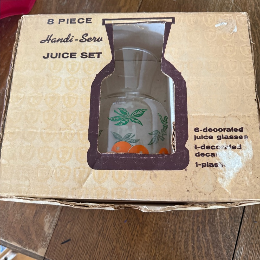Vintage Federal Glass Orange Juice Set 6 pieces